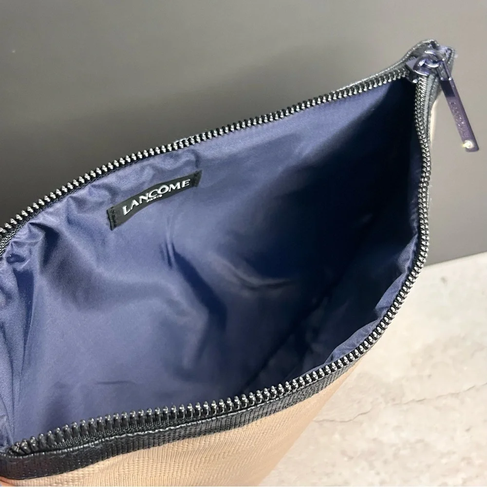 Lancome Beige and Black Cosmetic Bag